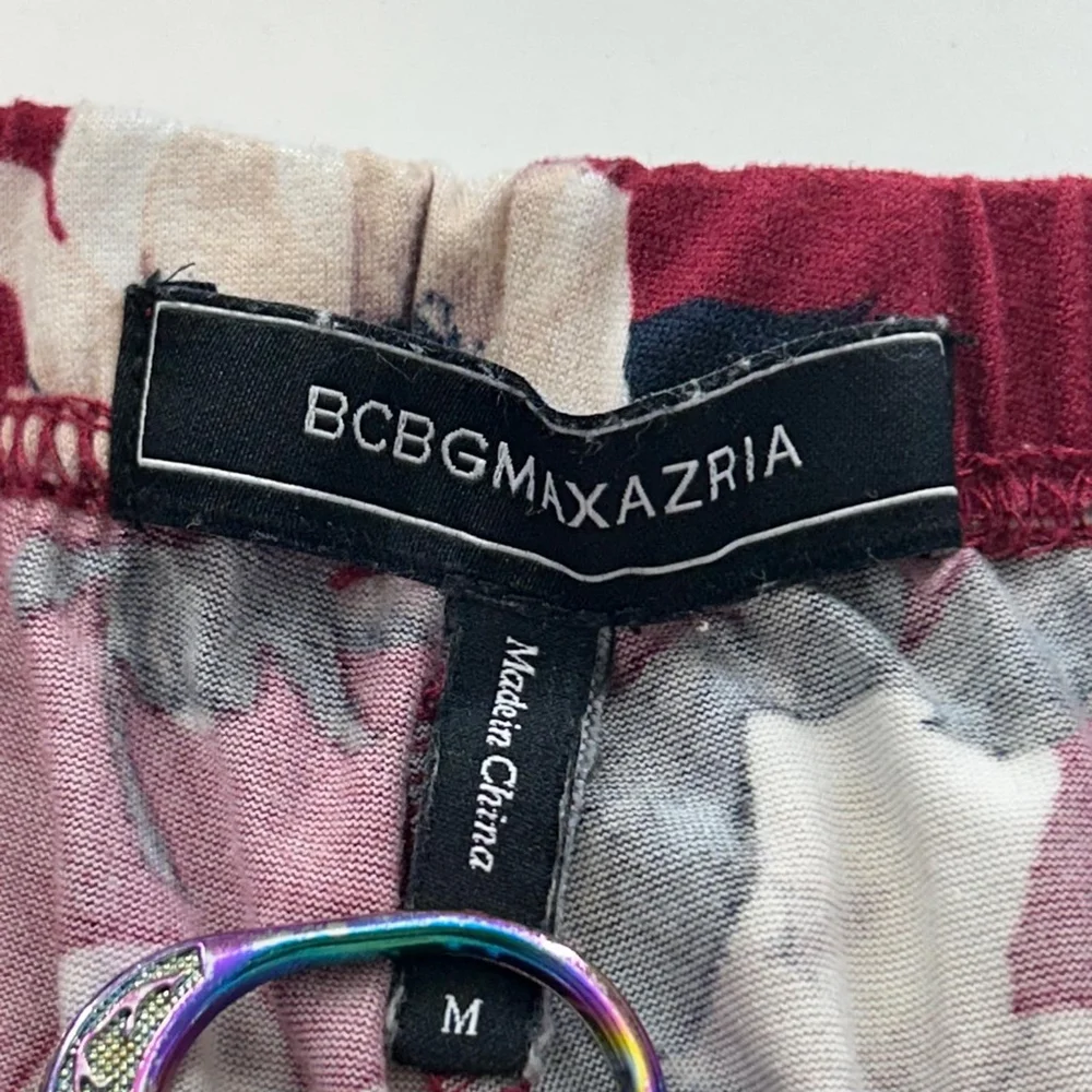 BCBGMAXAZRIA Pajama Set 2 Piece Womens M Red Floral - Picture 13 of 16